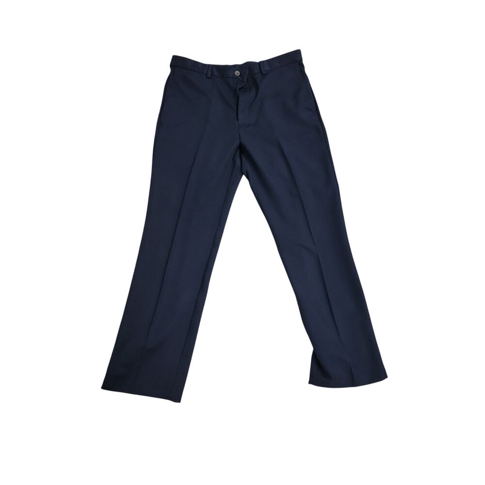 vintage 36x 32 classic fit Blue slacks 80s 90s plain front straight leg